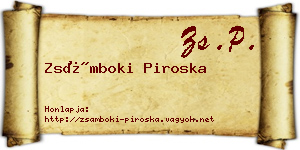 Zsámboki Piroska névjegykártya